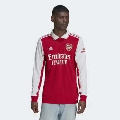 Adidas Men's Arsenal 22/23 Home Long Sleeve Jersey - Scarlet/White Fanwear