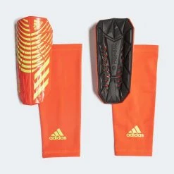 Adidas Predator Edge Shin Guards League - Solar Red/Team Solar Green