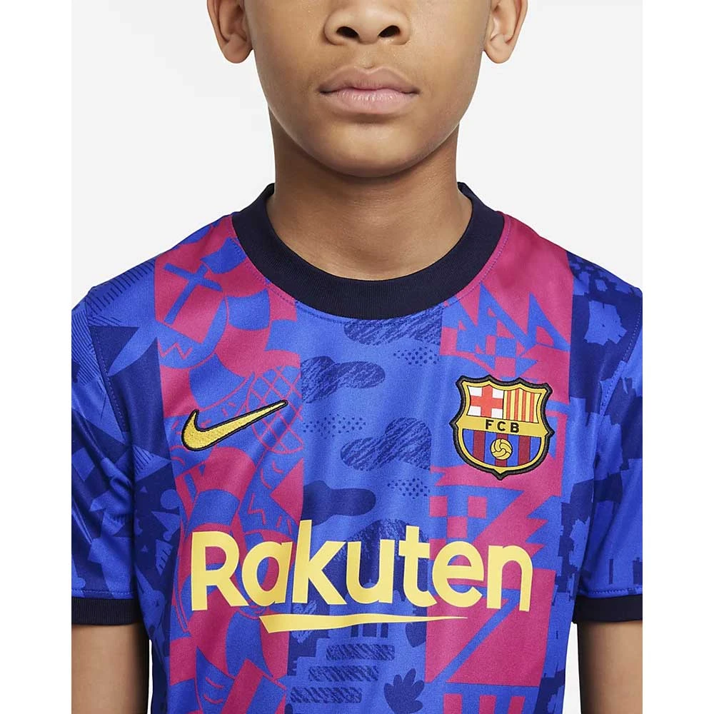 Nike Fanwear Youth FC Barcelona 2021/22 Stadium 3rd Jersey - Hyper Royal/Varsity Maize 4 Nike Fanwear Youth FC Barcelona 2021/22 Stadium 3rd Jersey - Hyper Royal/Varsity Maize