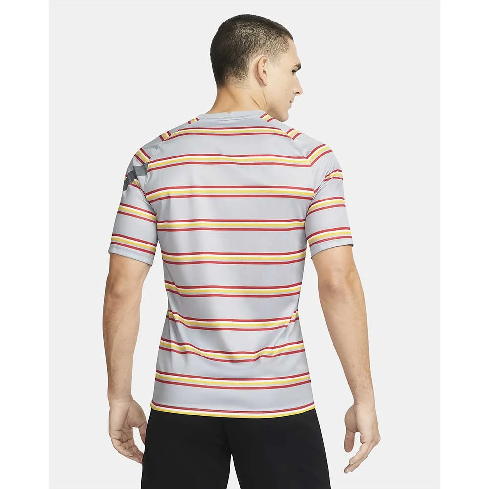 Nike Men's Liverpool Dri-FIT Pre-Match Short Sleeve - Wolf Grey/Smoke Grey/Black 3 Nike Men's Liverpool Dri-FIT Pre-Match Short Sleeve - Wolf Grey/Smoke Grey/Black