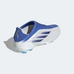 Adidas JR X Speedflow .3 Laceless Firm Ground Soccer Shoe - White/Legacy Indigo 8 Adidas JR X Speedflow .3 Laceless Firm Ground Soccer Shoe - White/Legacy Indigo