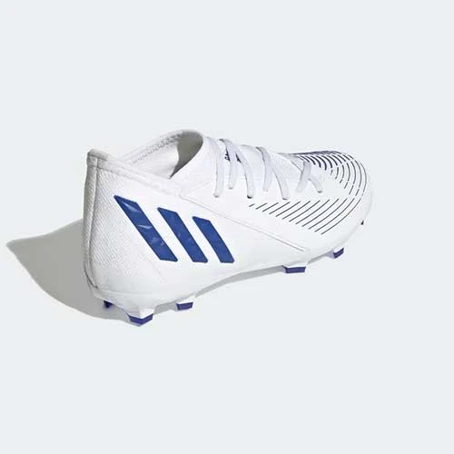 Adidas JR Predator Edge .3 FG Soccer Shoe- White/Hi Res Blue Youth 4 Adidas JR Predator Edge .3 FG Soccer Shoe- White/Hi Res Blue Youth