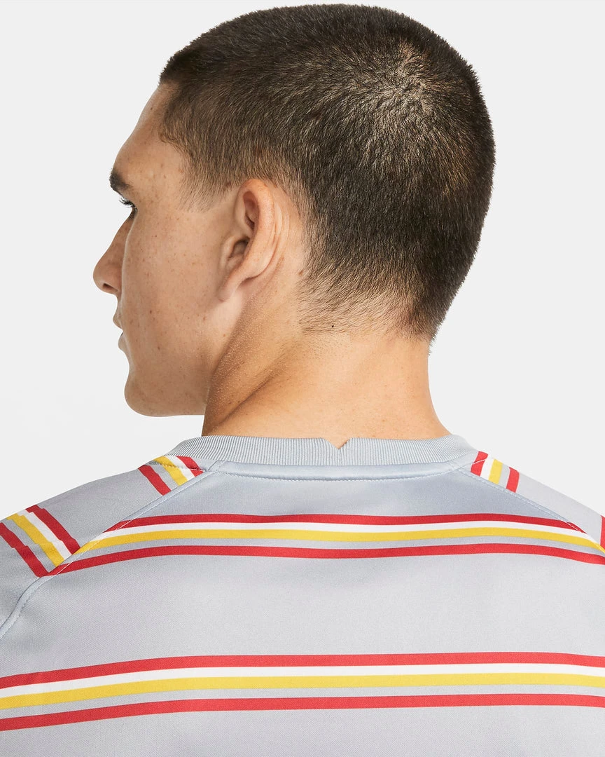 Nike Men's Liverpool Dri-FIT Pre-Match Short Sleeve - Wolf Grey/Smoke Grey/Black 5 Nike Men's Liverpool Dri-FIT Pre-Match Short Sleeve - Wolf Grey/Smoke Grey/Black