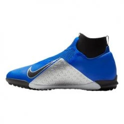 Nike Junior Phantom Vision Academy Dynamic Fit Turf Cleat - Racer Blue/Metallic Silver/Black/Volt