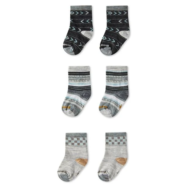 Smartwool Youth Toddler Trio Socks - Light Gray 1 Smartwool Youth Toddler Trio Socks - Light Gray