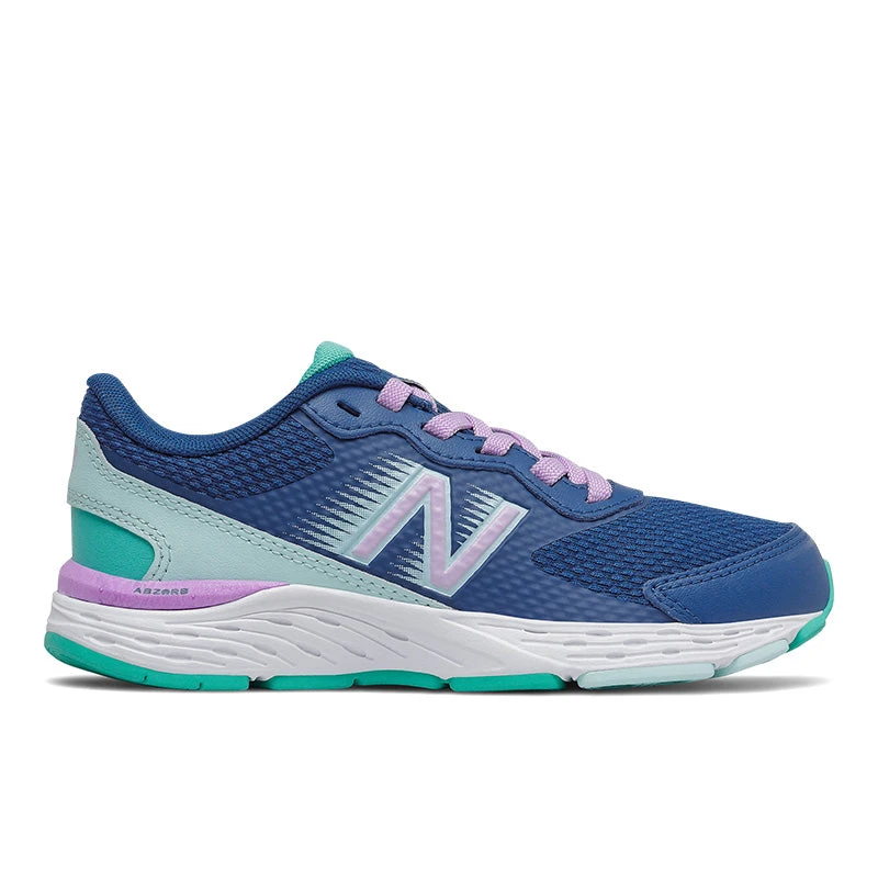 New Balance Youth 680v6 Running Shoe - Captain Blue/Dark Violet Glo/ White Mint 1 New Balance Youth 680v6 Running Shoe - Captain Blue/Dark Violet Glo/ White Mint