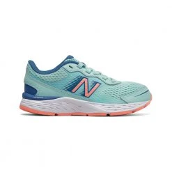New Balance Kids 680 V6 Running Shoe - Bali Blue With Mako Blue & Ginger Pink